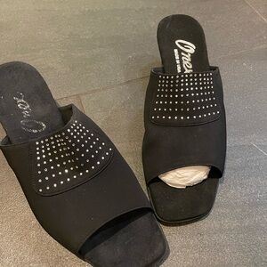 Onex Black Studded Mules